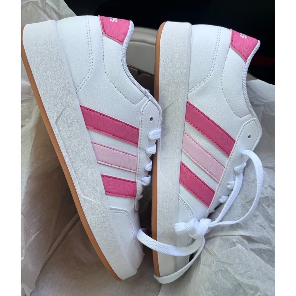 Adidas Breaknet 3.0 J JR8444 White Pink Gum Kids Size 6 / Womens 7.5 New In Box